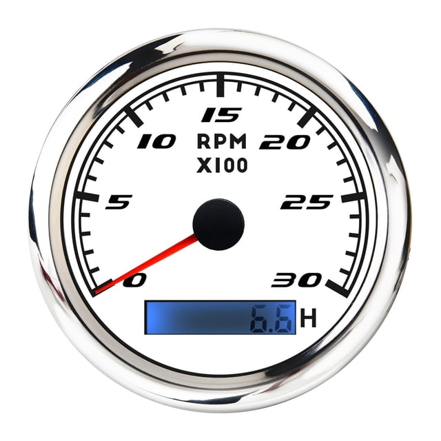 85mm Car Boat Tachometer Gauge With LCD Hour Meter 0-3000 4000 6000 RPM Tach Sensor Marine Tachometers Red Backlight 12V/24V