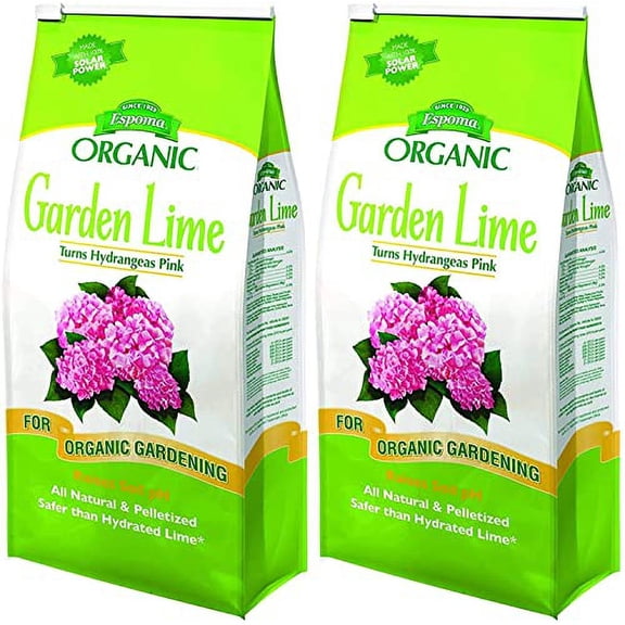 Espoma Organic Garden Lime; Raises Soil pH and Helps Turn Hydrangeas Pink! Contains pelletized dolomitic Lime and can be Used for Organic Gardening; 5 lb. Bag - 2 Pack