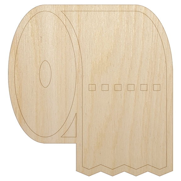 Toilet Paper Roll Icon Wood Shape Unfinished Piece Cutout Craft DIY Projects - 6.25 Inch Size - 1/4 Inch Thick