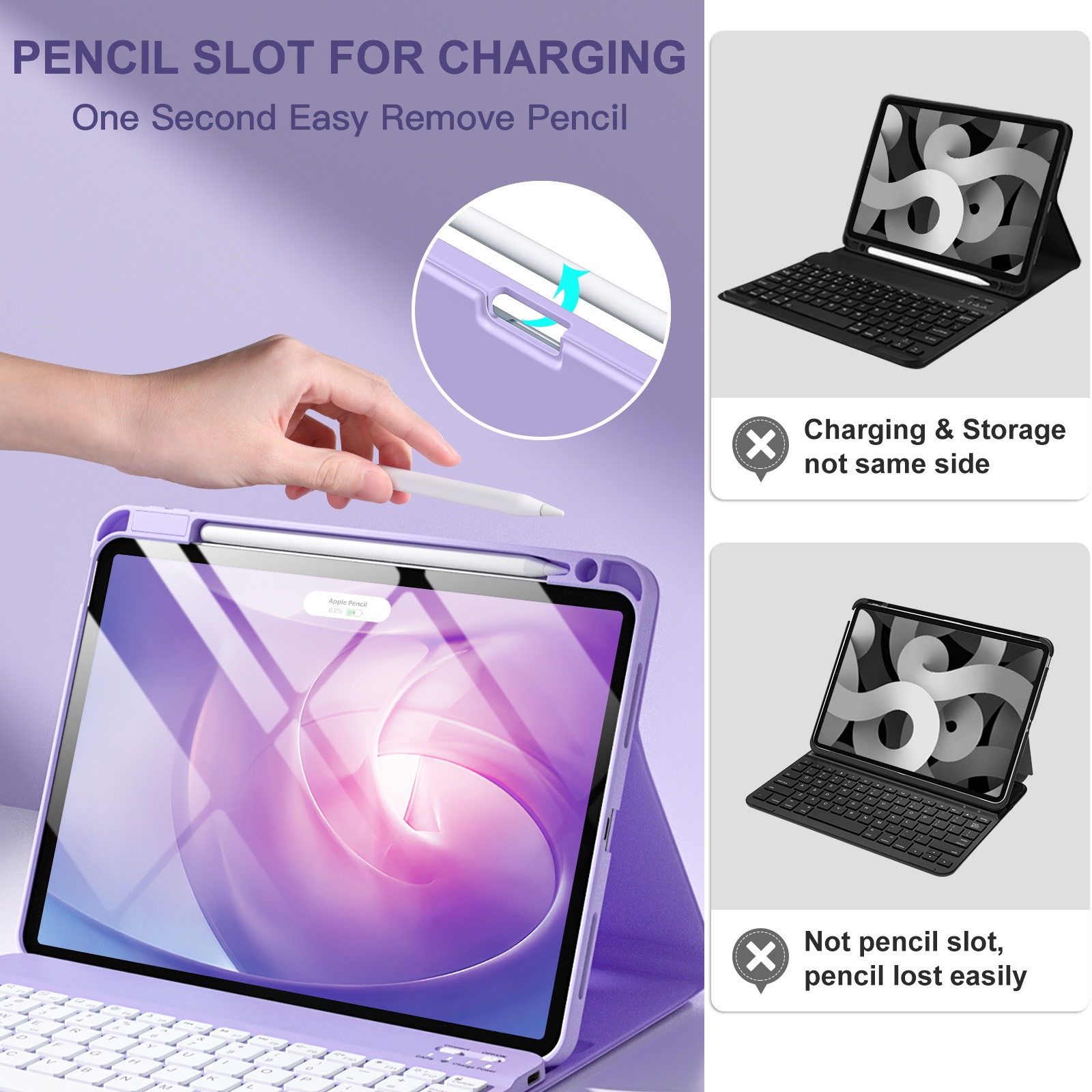 GEAK iPad Air 11 Keyboard Case, Purple photo 6