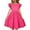 Hot Pink, variant on Fshinging Girls Summer Dresses Solid Ruffle Flying Sleeve A-Line Ruched Casual Princess Formal Dress Size 3-4 Years