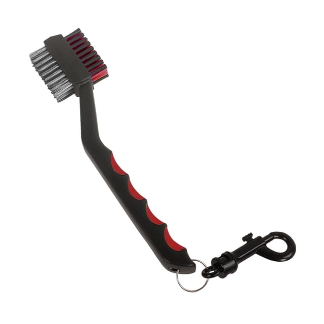 Cepillo de limpieza para palos de golf, para deportes al aire libre, mango antideslizante, herramienta de limpieza para putt Negro Rojo