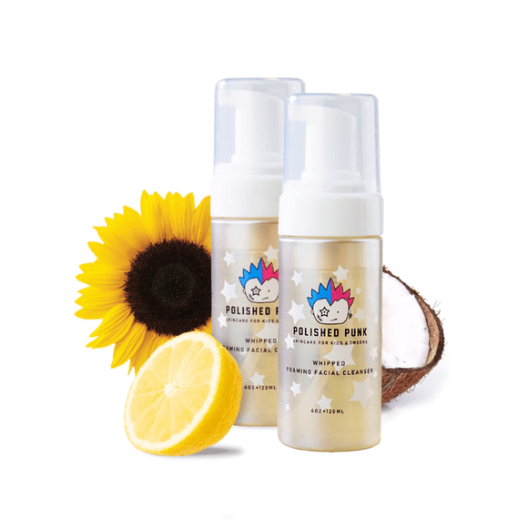 Polished Punk Foaming Face Wash for Kids & Tweens – Gentle, Tear-Free, Fragrance-Free, Soap-Free, pH-Balanced, Plant-Based Cleanser with Aloe & Botanical E