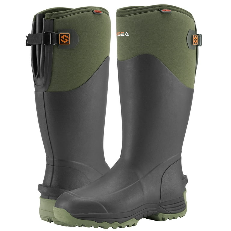 HISEA Rubber Rain Boots for Men Insulated Hunting Boots Waterproof Neoprene Work Boot for Farming Fishing Walmart
