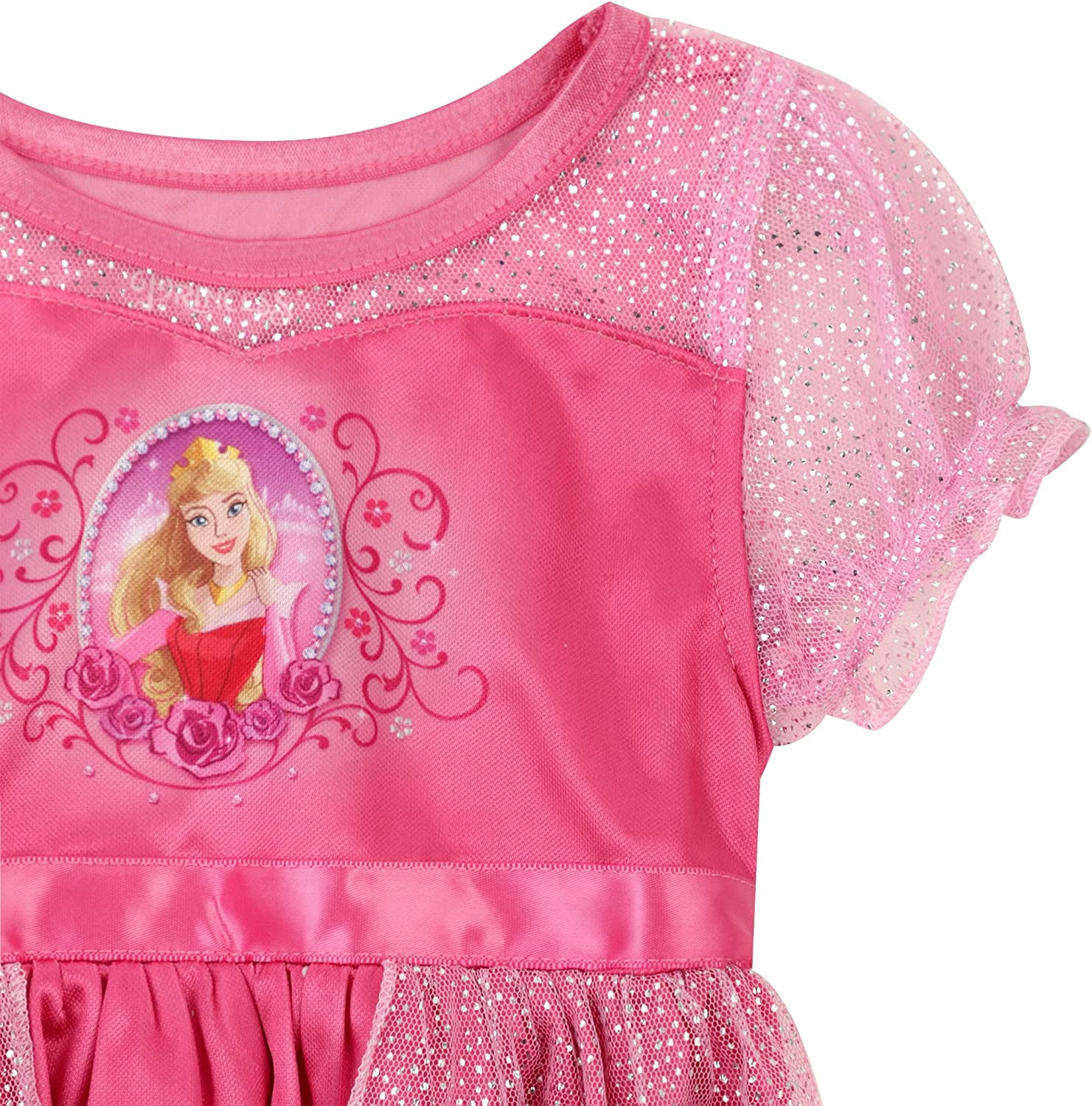 Disney Girl's 8 Sleeping Beauty Aurora Tulle Nightgown, Pink