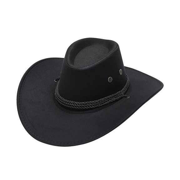 Abbraccia Cowboy Cowgirl Hat Flat Brim Cowboy Hat Costume Clothes Accessories Sun Hat Cowgirl Sombrero Caps for Adults Festival Travel Black