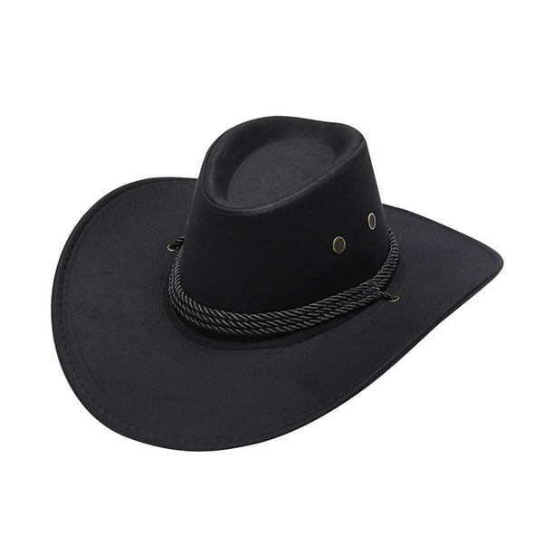 Sombrero de vaquero Fernando Ala grande para cosplay y sol Adultos Negro