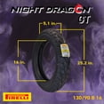 thumbnail image 2 of Pirelli Night Dragon GT 130/90B16 M/C 73H REINFTL Cruiser Motorcycle Rear Tire - Superior Traction & Handling for High-Performance Cruisers w/ Keychain, 2 of 9