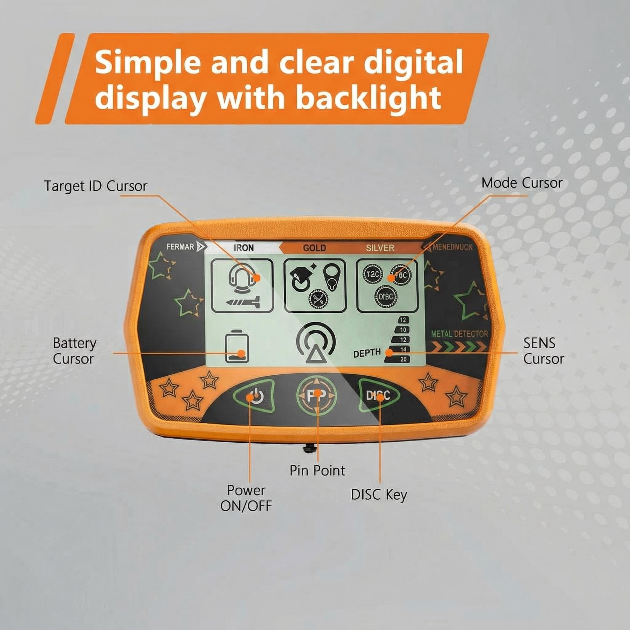High Accuracy Metal Detector for Adults & Kids – 8'' Waterproof IP68 Search Coil, LCD Display, Adjustable Length, All Metal & Discrimination Modes, 10'' Depth, Ideal for Gold & Treasure searching