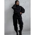 thumbnail image 4 of Conjunto Deportivo de Dos Piezas para Mujer: Sudadera con Media Cremallera y Pantalón Deportivo Holgado con Bolsillos Negro L, 4 of 7
