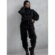 thumbnail image 4 of Conjunto Deportivo de Dos Piezas para Mujer: Sudadera con Media Cremallera y Pantalón Deportivo Holgado con Bolsillos Negro M, 4 of 7
