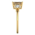 thumbnail image 3 of 1.5 ct Emerald Cut Simulated Champagne Diamond Three-Stone Engagement Ring for Women in 18K Yellow Gold, 3 of 5