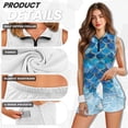 thumbnail image 5 of KUIFORTI Mermaid Scale Matching Golf Shirts for Couple 4-Way Stretch Matching Couple Sport Shirts Woman Golf Tennis Dress with Pocket Built in Shorts for Golf,Tennis,Hiking,Running,Gym, 5 of 7