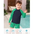 thumbnail image 4 of Lanbubble Boys Long Sleeve Rash Guard Swimsuit Kids 2-Pieces Bathing Suits Set, 4 of 6