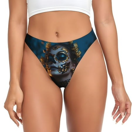 Thongs for Women - Black and Gold Woman No Show Seamless Womens Thongs Underwear  Stretch G String Thongs for Women  Ladies Breathable Thong Bikini Panties Briefs
