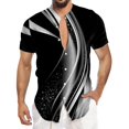 thumbnail image 1 of Men'S Casual Short Sleeved Shirt, Men'S Standing Collar Fashionable Button Up Shirt3XL, 1 of 4