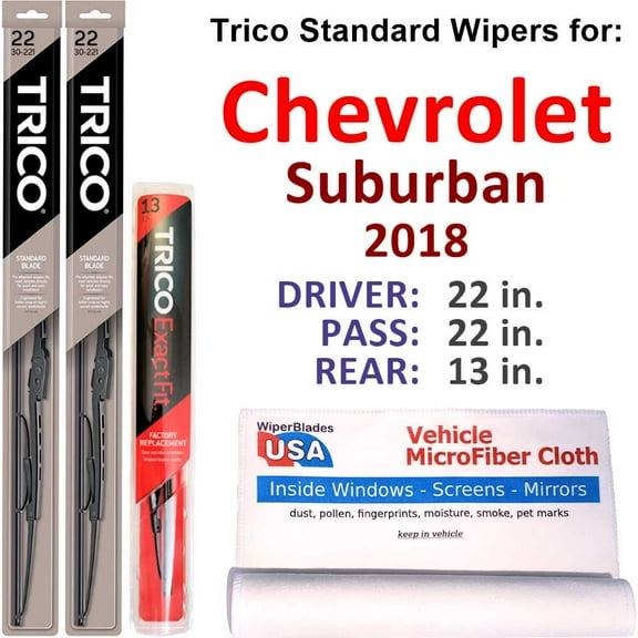 2018 Chevrolet Suburban Wiper Blades (Set of 3) w/Rear Wiper