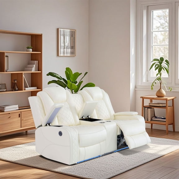 Lifestyle Furnitures Max Power Recliner Living Room Loveseat with LED for Living Room, Dormitory, Guest House, Playroom, Airbnb,Apartment