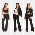 thumbnail image 4 of Pantalones de yoga para mujer con bolsillos, pantalones de entrenamiento de cintura alta para mujer, pantalones de trabajo con corte pirata, pantalones de vestir, 4 of 6