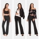 thumbnail image 4 of Pantalones de yoga para mujer con bolsillos, pantalones de entrenamiento de cintura alta para mujer, pantalones de trabajo con corte pirata, pantalones de vestir, 4 of 6