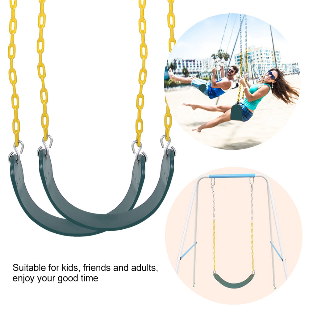 2 Pack Durable Swings Seats Chain Playground Swing Set Accessories W.Snap Hooks 
