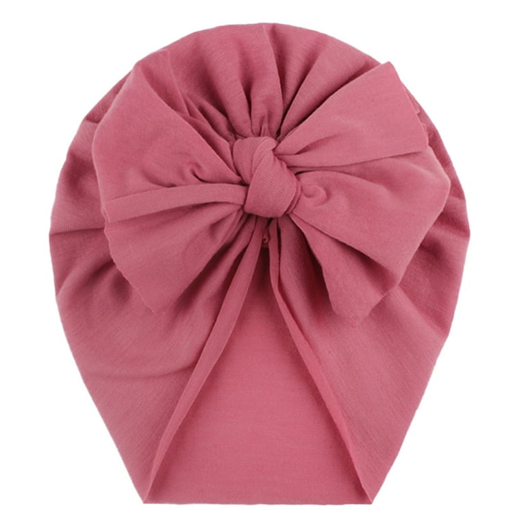 Newborn Hospital Hat 2-Pack - Solid Color Doughnut Style With Bow For 0-3 Month Babies