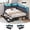 Full&Black, variant on Corner Bed Frame Full Size with 6 Storage Drawers, Charging Station & RGB Led Lights, Metal Daybed with Upholstered Guardrail and Storage Shelves, Full Platform Bed Frame for Teens/Adult, White