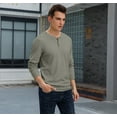 thumbnail image 4 of GIRUNS Men's Long Sleeve Waffle Henley Casual Henley T-shirts for Men, 4 of 5