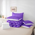 thumbnail image 6 of Castle Fairy Teenagers Geometric Lattice 7-Piece Twin Bedding Sets,Minimalist Plaid Bedding Comforter Set,Purple Buffalo Breathable Sheet Sets,Super Cozy Room Decor, 6 of 8