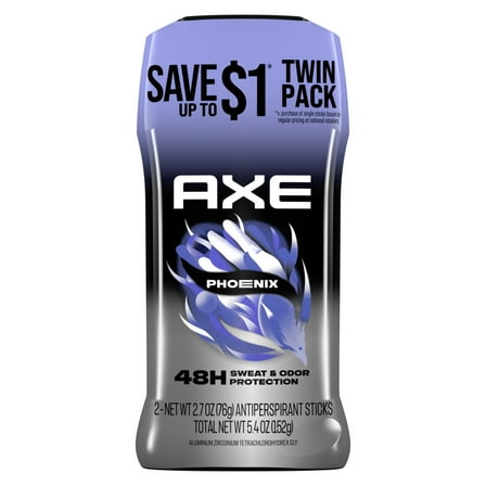Axe Antiperspirant Deodorant for Men Phoenix, 2.7 oz Twin Pack