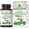 thumbnail image 2 of (2 pack) Brieofood Organic Turmeric Tablets with Black Pepper 1500mg, Inflammation Support, 90 Count, Vegetarian, 2 of 3