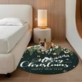 thumbnail image 2 of Green Christmas Round Area Rug 3.3Ft Washable Circle Rugs for Dining Room Table, Xmas Botanical Ball Bell Non-Slip Carpet Floor Mats Indoor Outdoor Carpet Runner Aesthetic Home Decor, 2 of 8