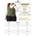 thumbnail image 6 of Agnes Orinda Women's Plus Size Suit Vest Double Breasted Vintage Lapel Collar Dressy Waistcoat Vest with 2 Pockets 1X Army Green, 6 of 6