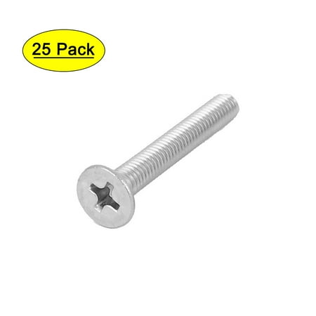 

25 Pcs M4x30mm 316 Stainless Steel Countersunk Machine Screws Fasteners