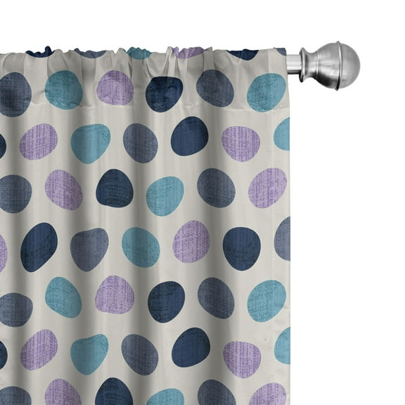 Ambesonne Geometric Curtains, Ancestral Polka Dots, Pair of 28"x84", Multicolor