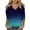Blue1, variant on Lmnyox Summer Trendy Cold Shoulder T Shirt 3/4 Sleeve V Neck Tunic Tops Loose Casual Shirts Trendy