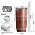 thumbnail image 6 of 20oz Tumbler with Lid and Straw Stainless Red Check Steel Vacuum Insulated Water Coffee Tumbler Cup, Double Wall Vacuum Insulated Travel Mug Reusable Tumblers for Ice Drinks, Hot Beverage, 6 of 7