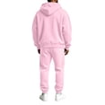 thumbnail image 6 of Delconic Mens Hoodie and Jogger Set Two Piece Tracksuit Full Zip Sweatshirt Drawstring Pants Casual Athletic Outfit Pink S, 6 of 7