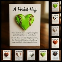YZEGDCH Softball Pocket Hug with Gift Card - Heart-Shaped Sport - Sports Themed Pocket Hug Encouragement Collection Gifts - Gifts for Friends Family Women Men