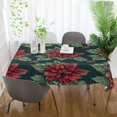 thumbnail image 3 of Yayeee Tablecloths 54" x 72" Rectangle Wrinkle Resistant Party Table Cover, Red Christmas Poinsettias, 3 of 8