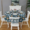 thumbnail image 2 of Baseball Gear Pattern Round Tablecloth 60"x60",Wrinkle Wipeable Table Cloth for Kitchen Dining Room Picnic Patio Party, 2 of 6