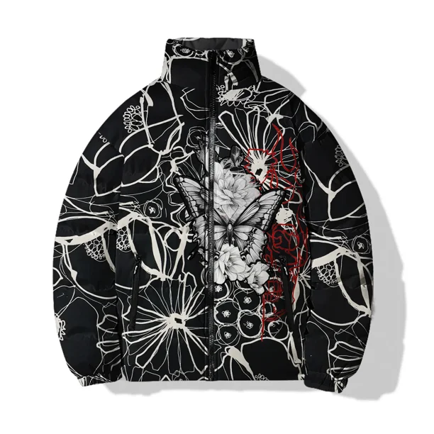 Chaqueta de algodón con estampado de mariposas personalizada, abrigo de invierno para hombre, chaquetas modernas y versátiles, cómodas y cálidas, abrigos tipo parka para hombre