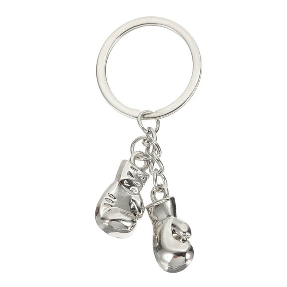 Uxcell Boxing Gloves Keychain, Mini Cute Sports Key Ring Bag Backpack Decor for Men Women Gifts, Silver