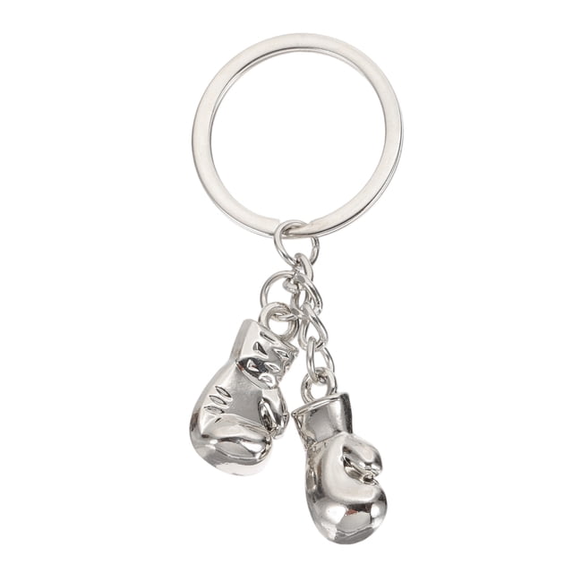 Llaveros de guantes de boxeo Uxcell, mini llavero deportivo lindo, decoración para mochila de hombres y mujeres, regalos, plata