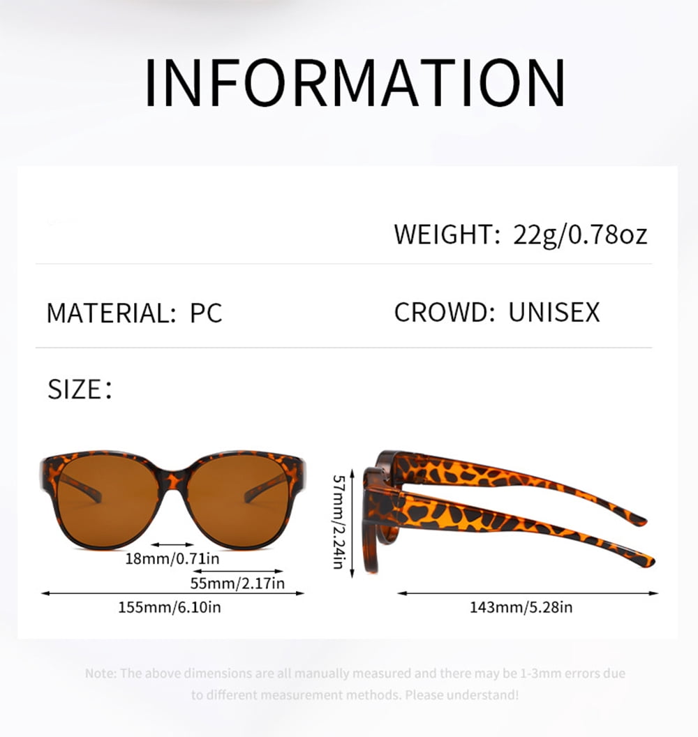 2PCS/1PCS Fit Over Glasses Sunglasses for Women Men, Oversized Cat Eye Sunglasses Polarized 100% UV400 Protection