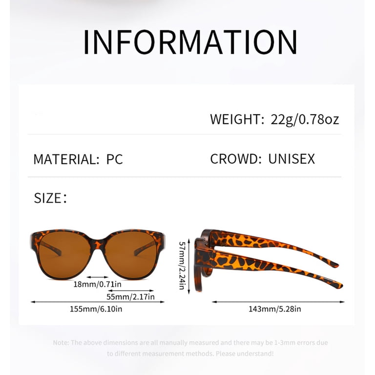 Fit Over Glasses Sunglasses for Women Men, Oversized Cat Eye  display picture 3