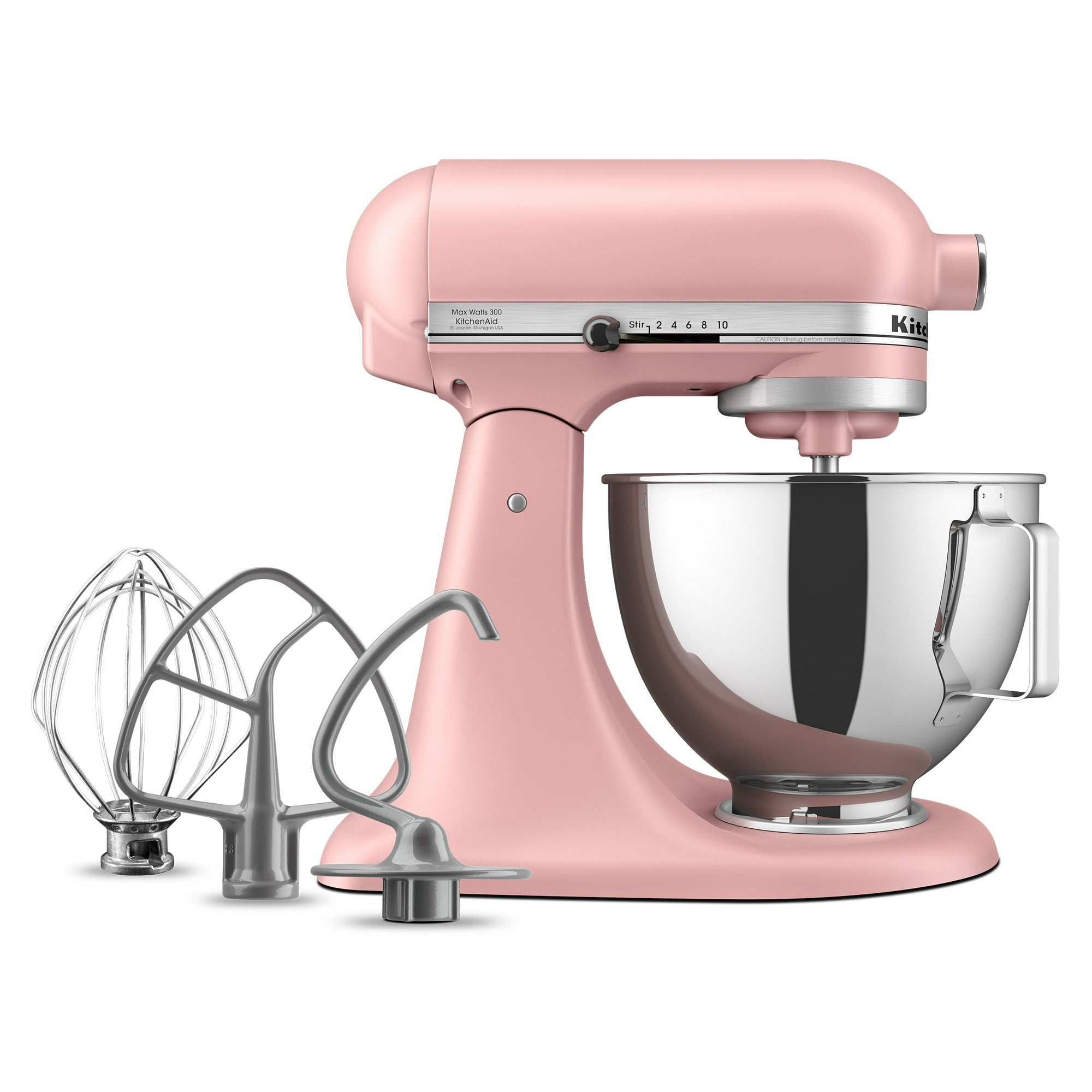 KitchenAid Deluxe Series 4.5 Quart Tilt-Head Stand Mixer with Stainless Bowl, Dried Rose, KSM97DR