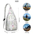 thumbnail image 3 of Waterproof Hiking Sling Backpack for Women – Lightweight Floral Crossbody Chest Bag with Adjustable Strap, Botanical Wildflower Travel Backpack for Outdoor & Everyday Use, 3 of 4