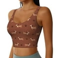 thumbnail image 2 of Fotbe Dachshund Dog Puppy Pattern Womens' Sports Bra Longline Wirefree Padded with Medium Support Sports Moisture-Wicking Workou Vest,Tank Top-Medium, 2 of 9