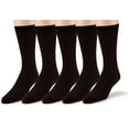 thumbnail image 1 of EMEM Apparel Women's Ladies Casual Soft Ribbed Cotton Knit Classic Mid Calf Crew Dress Hosiery Socks 5-Pack Black 9-11, 1 of 5